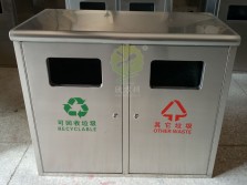 物業小區雙桶不銹鋼垃圾箱
